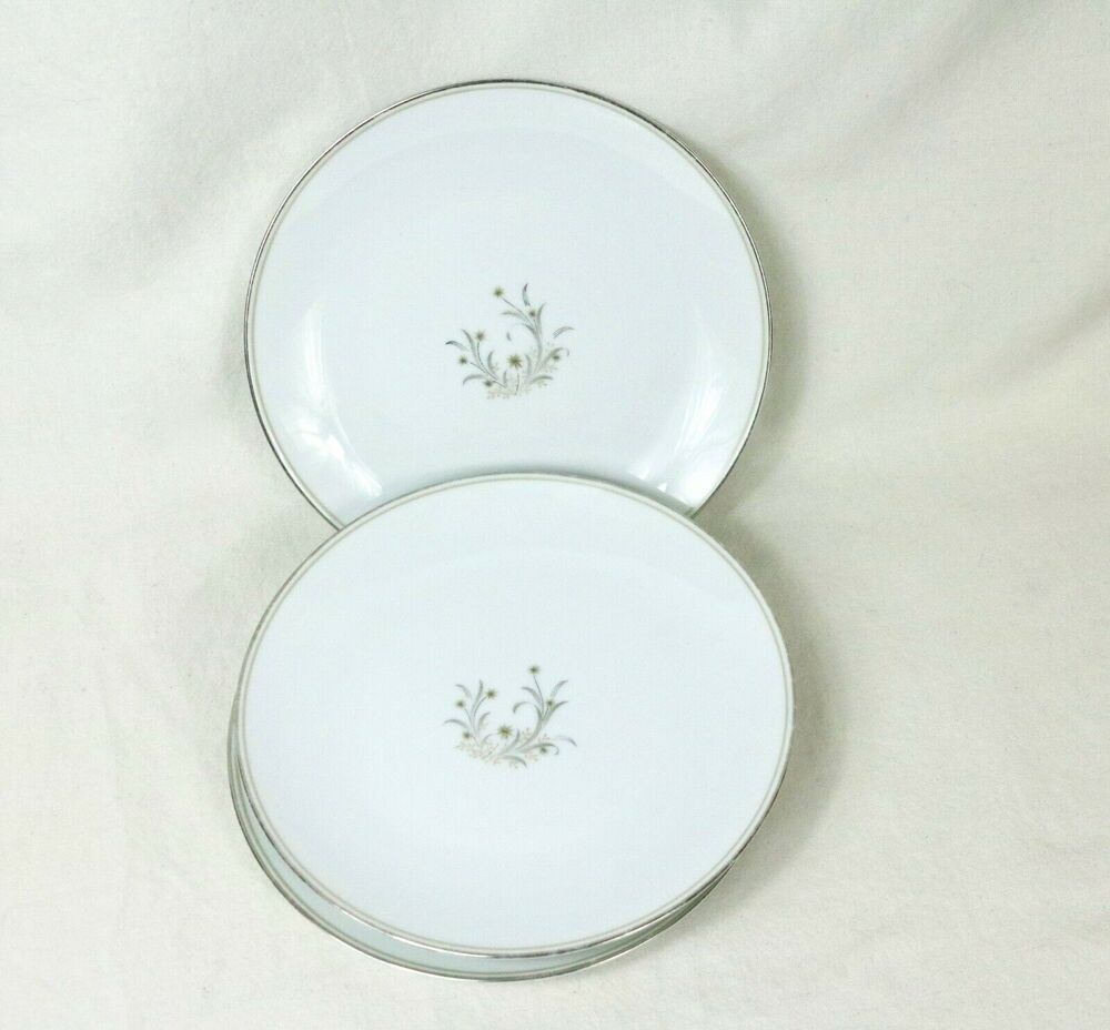 Vintage Noritake Ardis 5772 6.5' Floral Willow 4 Salad Bread Butter Plates